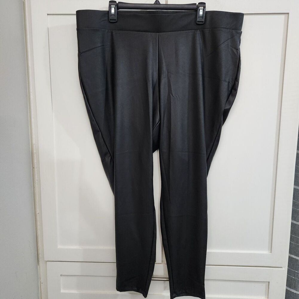 Torrid Faux Leather Pleather Pants Womens 3X Black Biker Indie Sleaze Whimsigoth